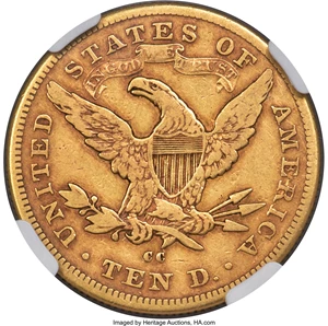 image for: 1878-CC $10 VF25 NGC. Variety 1-A....
