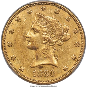 image for: 1880-O $10 AU55 PCGS. CAC. Variety 1....