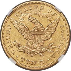 image for: 1880-O $10 AU58 NGC. Variety 1....