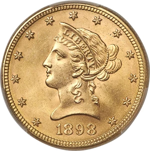 image for: 1898 $10 MS65 PCGS....