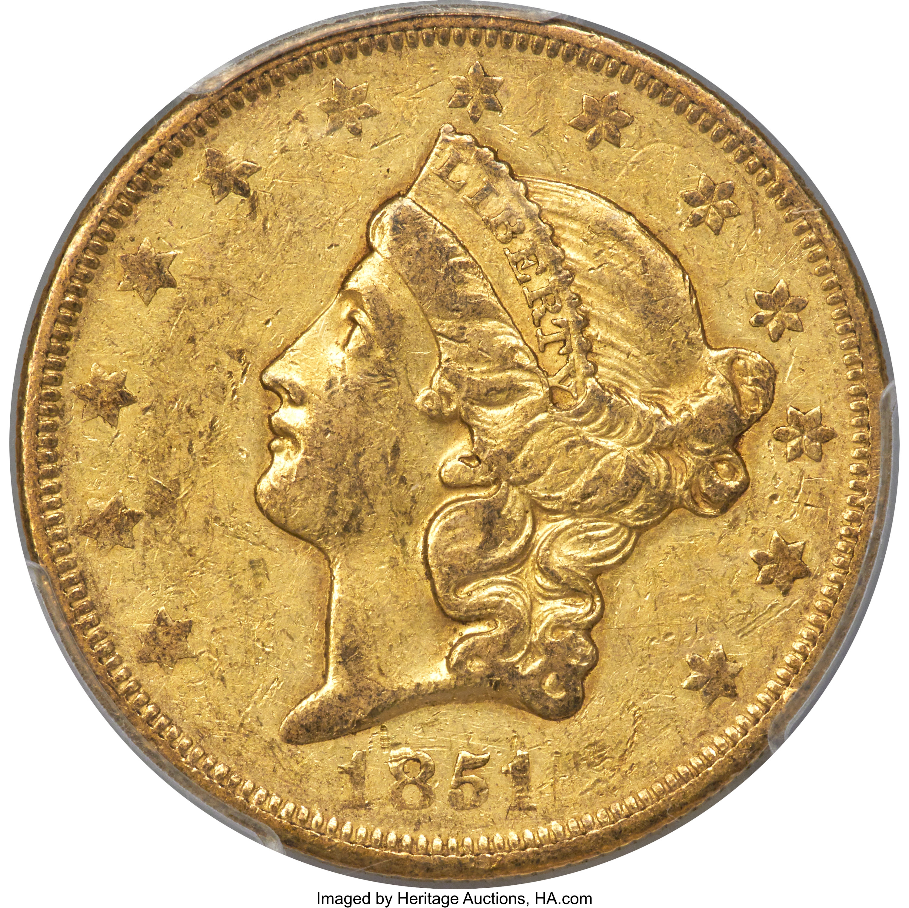 image for: 1851-O $20 XF45 PCGS. CAC. Variety 3....