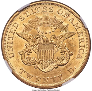 image for: 1855 $20 MS60 NGC....