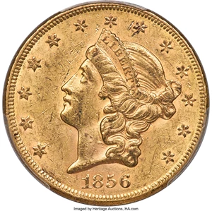 image for: 1856 $20 AU58 PCGS. CAC....