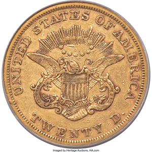 image for: 1862 $20 VF35 PCGS....