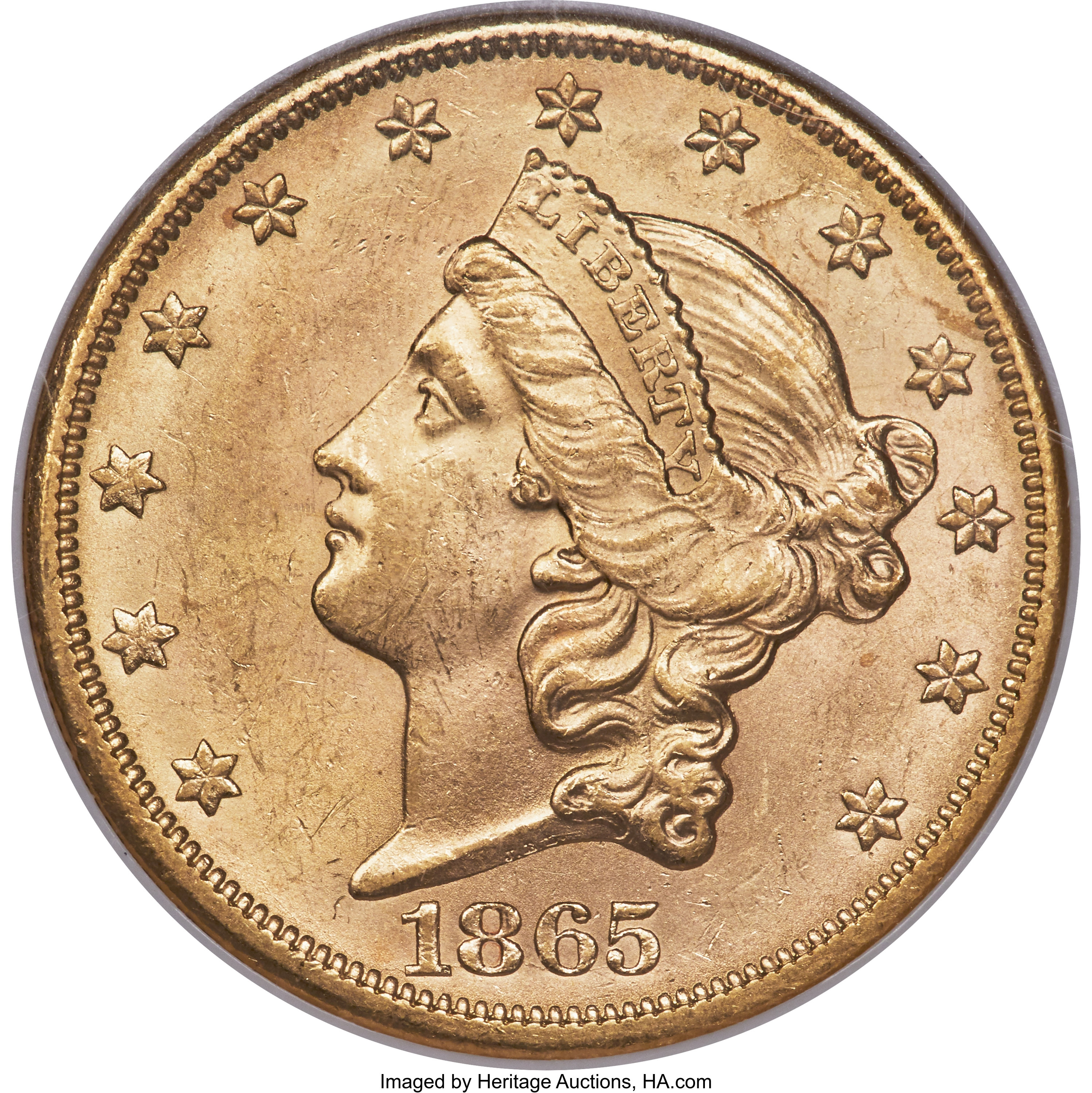 image for: 1865-S $20 MS61 NGC....