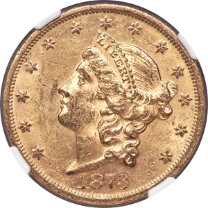 image for: 1873-S $20 Closed 3 MS62 NGC....