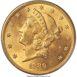 image for: 1889 $20 MS62 PCGS....
