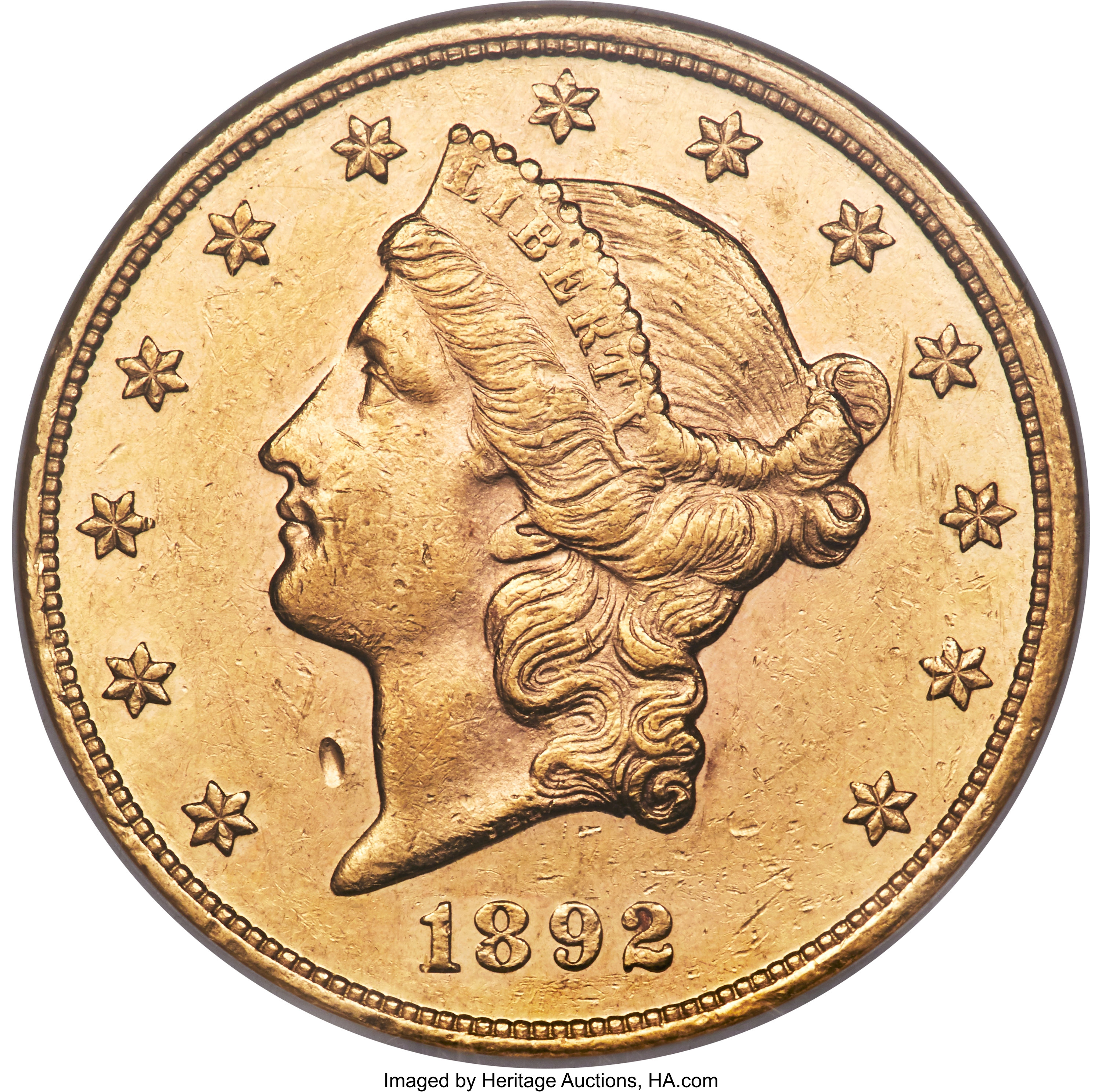 image for: 1892 $20 AU55 NGC....