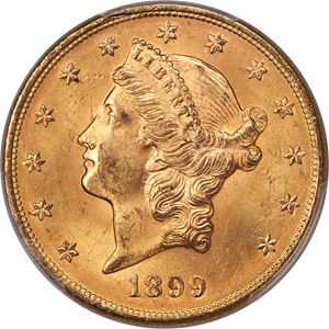 image for: 1899 $20 MS64+ PCGS. CAC....