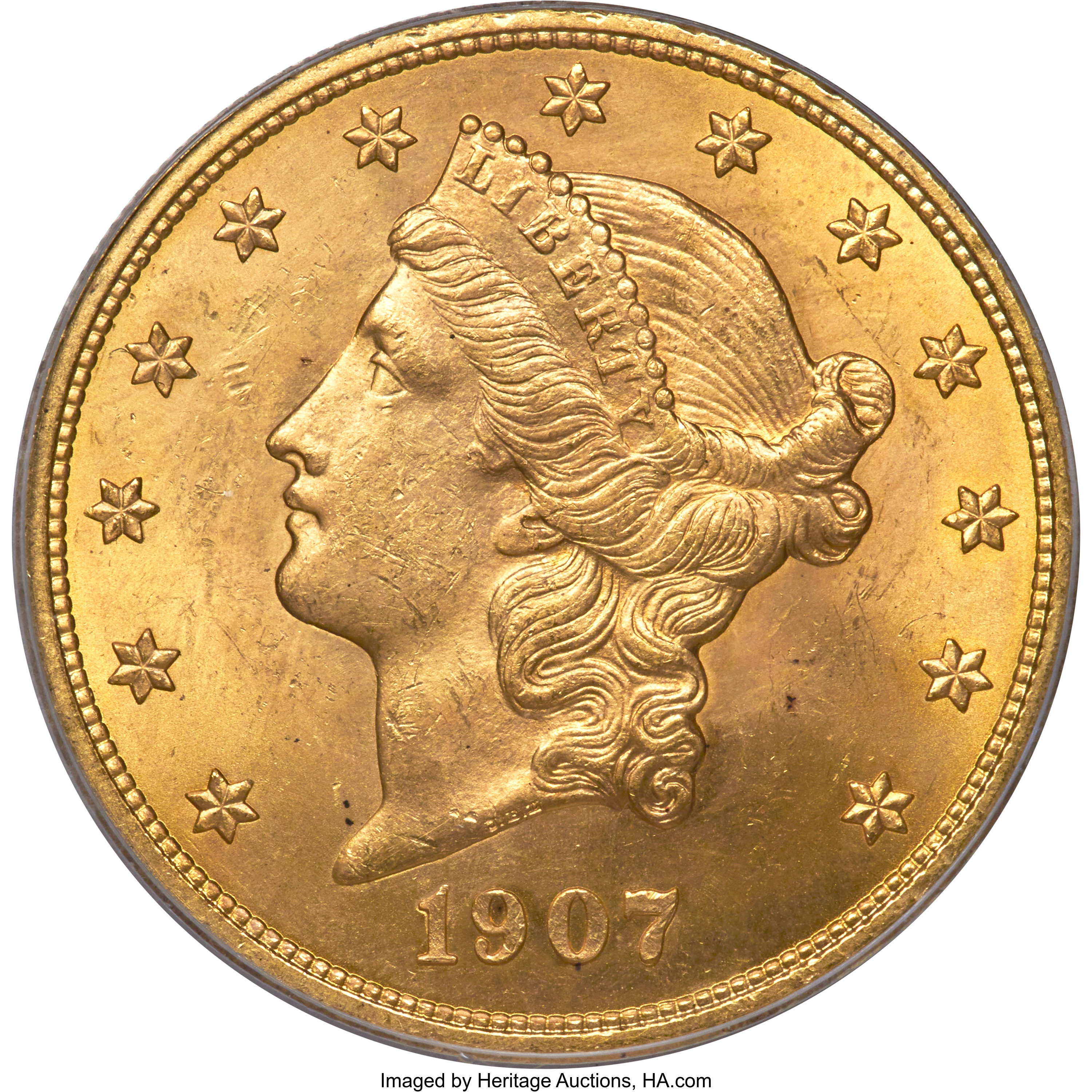 image for: 1907-D $20 MS64 PCGS....