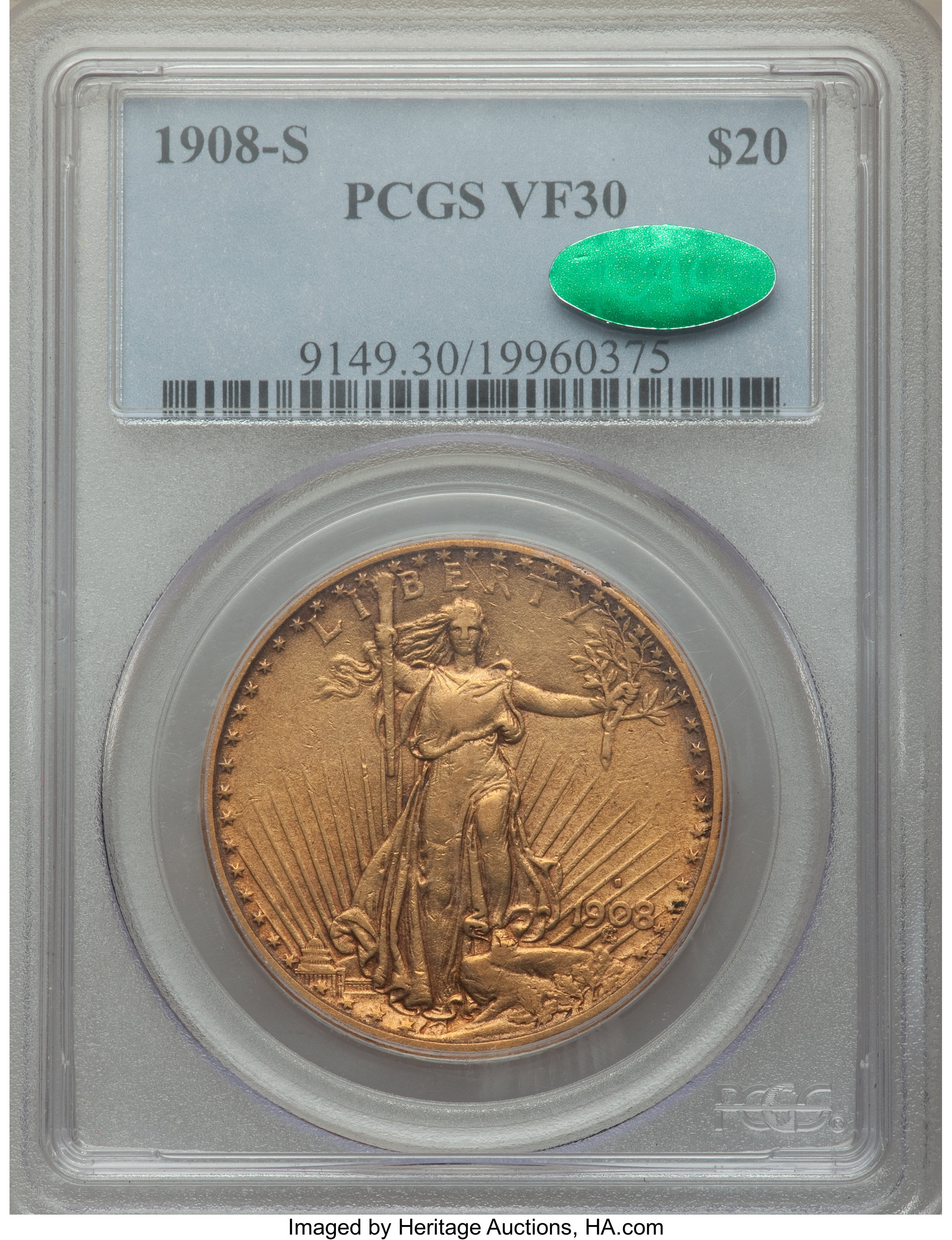 1908-S $20 VF25 thumbnail 4