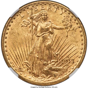 image for: 1913-S $20 MS62 NGC....