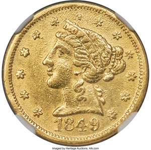 image for: 1849 $5 Moffat & Co. MS60 NGC. K-4a, R.4....