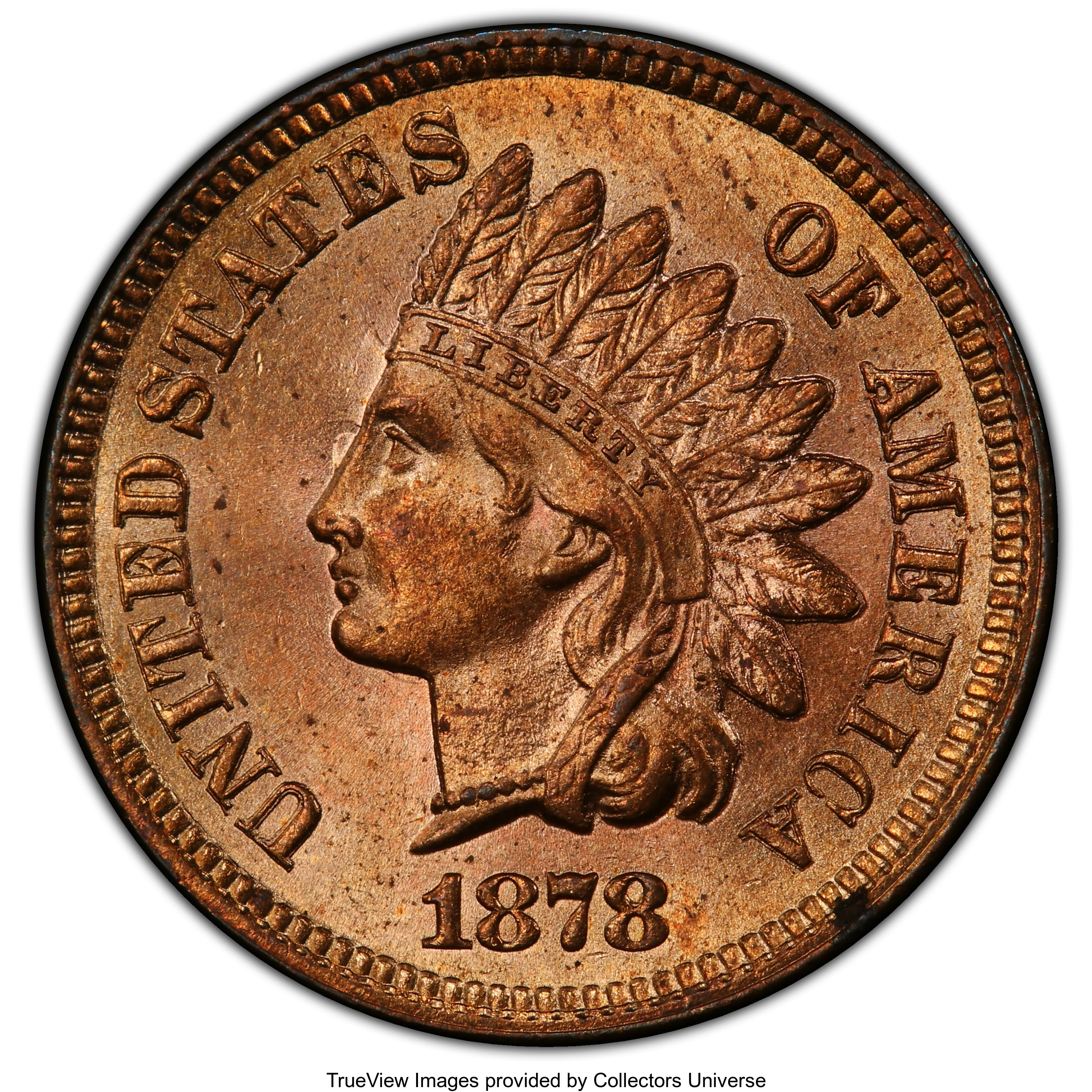 image for: 1878 1C MS65 Red PCGS. PCGS Population: (60/16 and 1/3+). NGC Census: (11/6 and 0/0+). CDN: $2,100 Whsle. Bid for NGC/PCGS ...