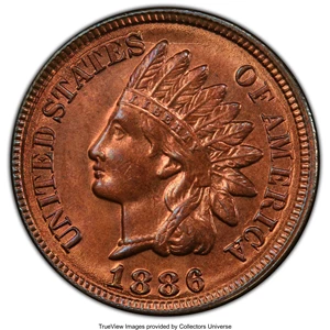 image for: 1886 1C Type Two MS65 Red and Brown PCGS. PCGS Population: (40/3 and 1/0+). NGC Census: (39/2 and 0/1+). CDN: $1,450 Whsle....