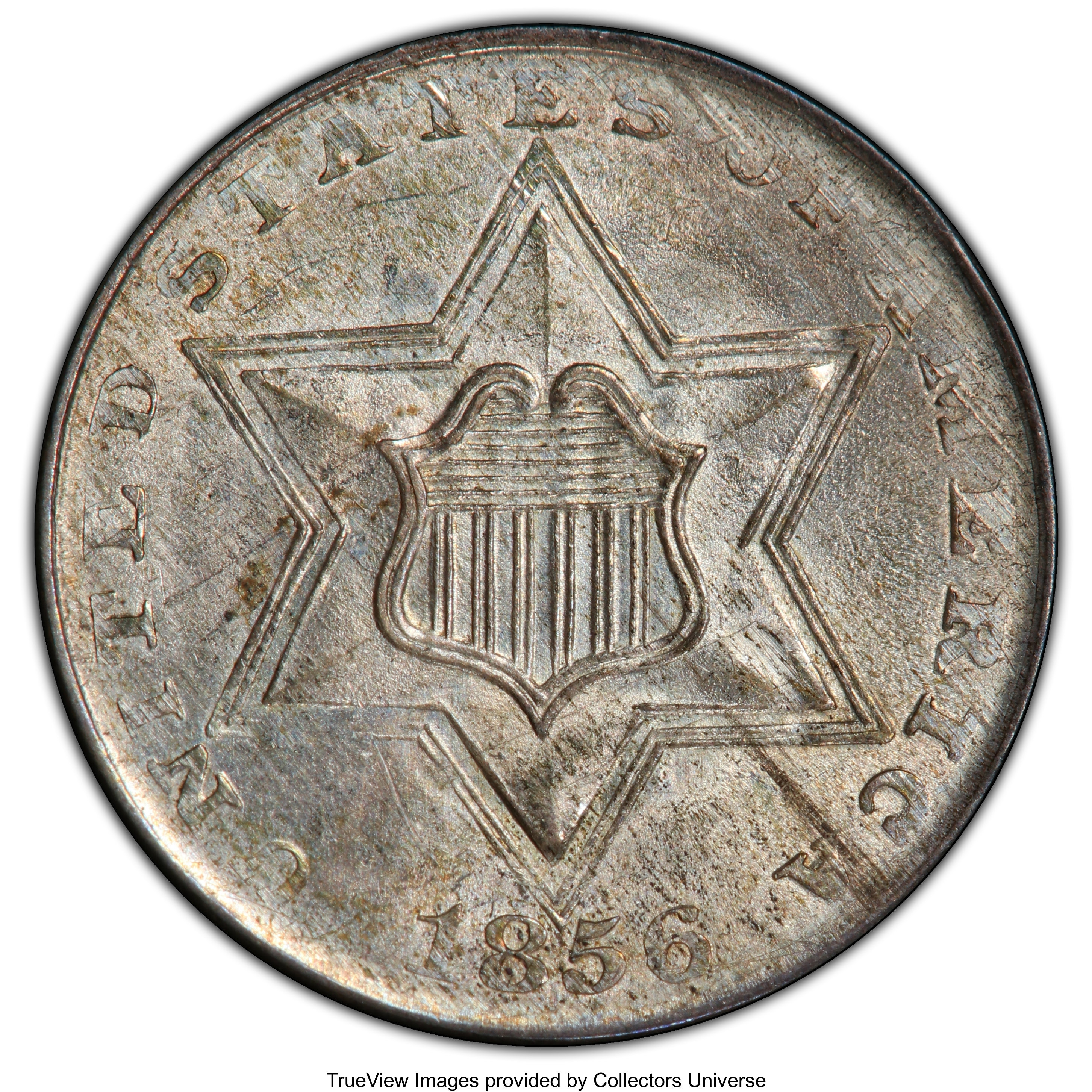 image for: 1856 3CS MS65 PCGS. PCGS Population: (33/4 and 0/2+). NGC Census: (17/5 and 0/0+). CDN: $1,750 Whsle. Bid for NGC/PCGS MS65...