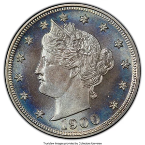 image for: 1900 5C PR67 PCGS. PCGS Population: (33/3 and 3/1+). NGC Census: (28/0 and 0/0+). CDN: $850 Whsle. Bid for NGC/PCGS PR67. M...