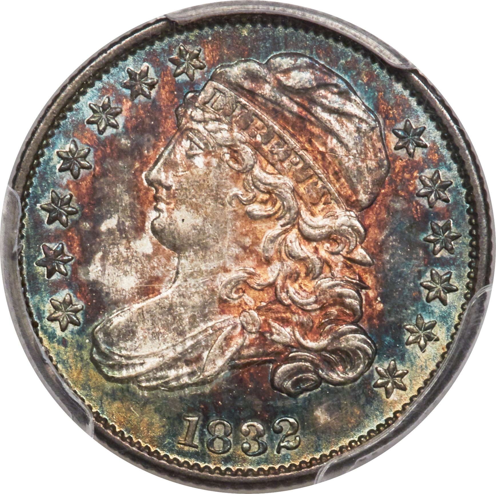 image for: 1832 10C MS64 PCGS. PCGS Population: (39/24). NGC Census: (43/14). CDN: $2,100 Whsle. Bid for NGC/PCGS MS64. Mintage 522,50...