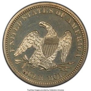 image for: 1861 25C PR64 PCGS. PCGS Population: (36/13 and 1/1+). NGC Census: (22/24 and 0/0+). CDN: $1,600 Whsle. Bid for NGC/PCGS PR...