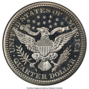 image for: 1907 25C PR65 Cameo PCGS. PCGS Population: (14/27 and 1/1+). NGC Census: (10/31 and 0/0+). PR65. ...