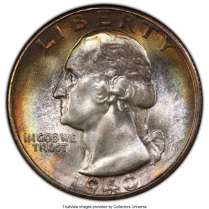 image for: 1940-S 25C MS67+ PCGS. CAC. PCGS Population: (98/1 and 17/0+). NGC Census: (144/1 and 2/0+). CDN: $280 Whsle. Bid for NGC/P...