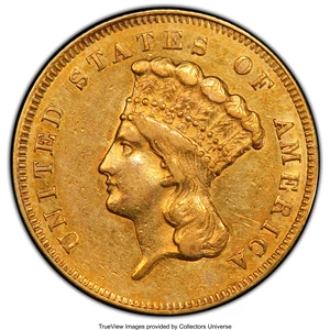 image for: 1861 $3 XF45 PCGS. PCGS Population: (42/208 and 0/4+). NGC Census: (18/248 and 0/1+). CDN: $2,400 Whsle. Bid for NGC/PCGS X...