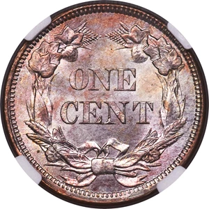 image for: 1858 1C Small Letters MS66 NGC....