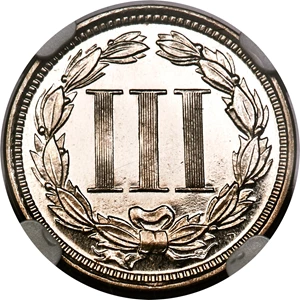 image for: 1869 3CN PR67+ Ultra Cameo NGC....