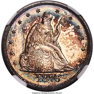 image for: 1876 20C PR66 Cameo NGC. BF-3, R.4....