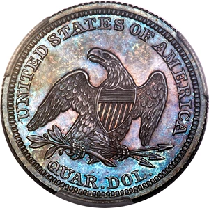 image for: 1857 25C PR65 PCGS....
