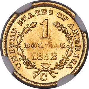 image for: 1852-C G$1 MS64+ NGC. Variety 2....