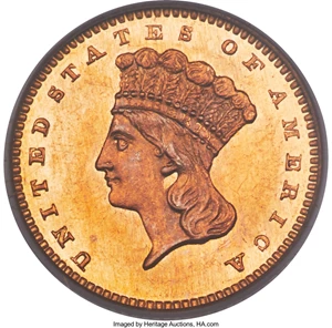 image for: 1863 G$1 MS63 PCGS....