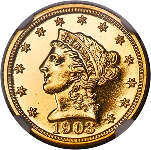 image for: 1903 $2 1/2 PR65+ NGC. JD-1, R.4....
