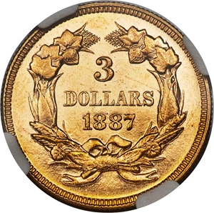image for: 1887 $3 MS65 NGC....