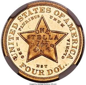 image for: 1879 $4 Flowing Hair, Judd-1635, Pollock-1833, JD-1, R.3, PR63 Cameo NGC....