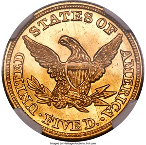 image for: 1846 $5 Large Date MS64★ NGC....