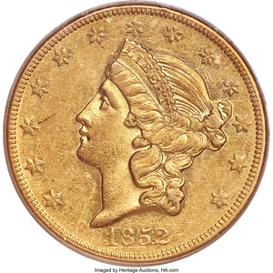 image for: 1852-O $20 AU58 PCGS. Variety 1....