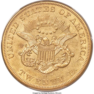image for: 1853-O $20 AU55 PCGS. Variety 1....