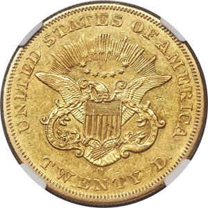 image for: 1853-O $20 AU55 NGC. Variety 1....