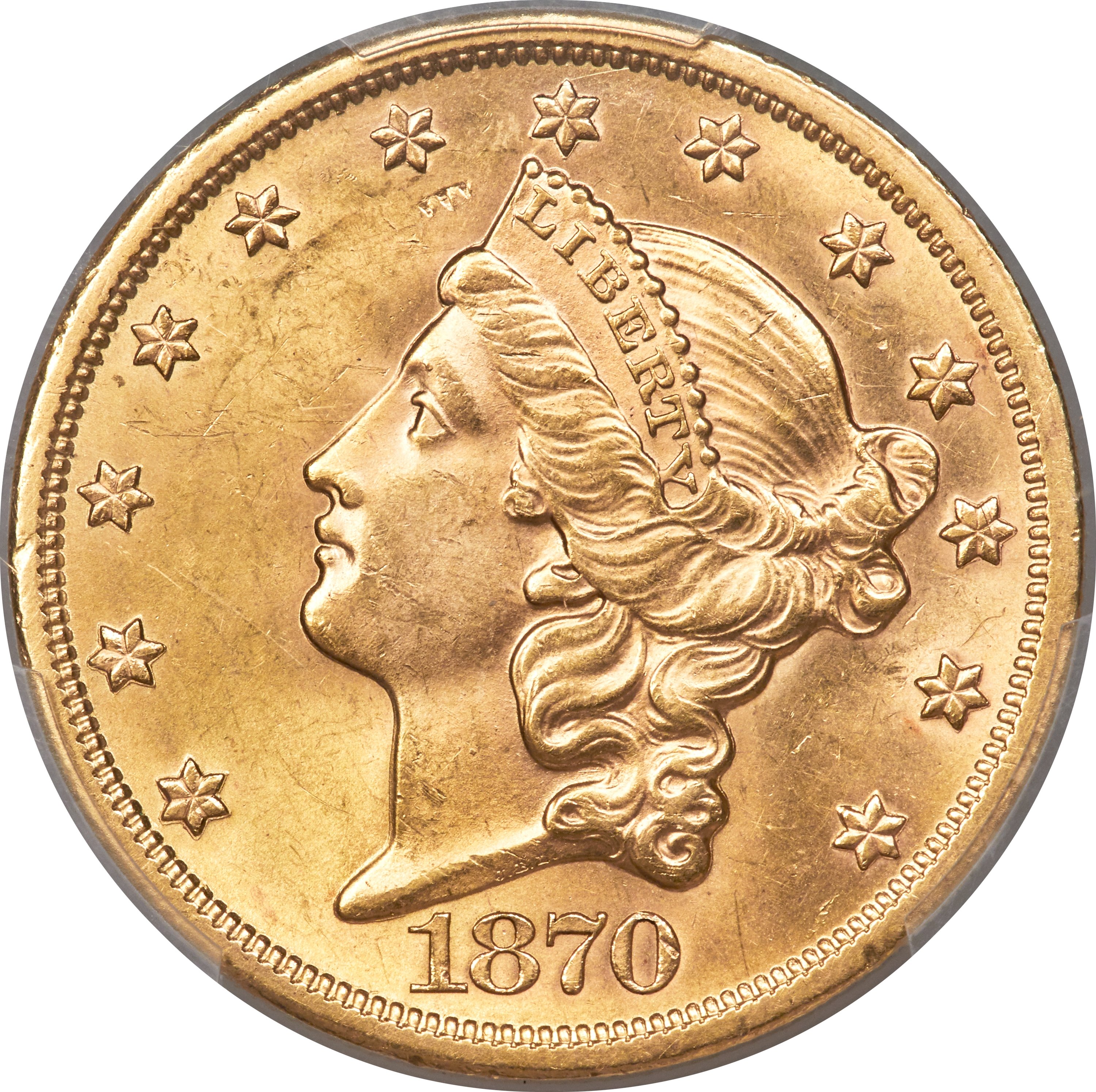 image for: 1870-S $20 MS62 PCGS....