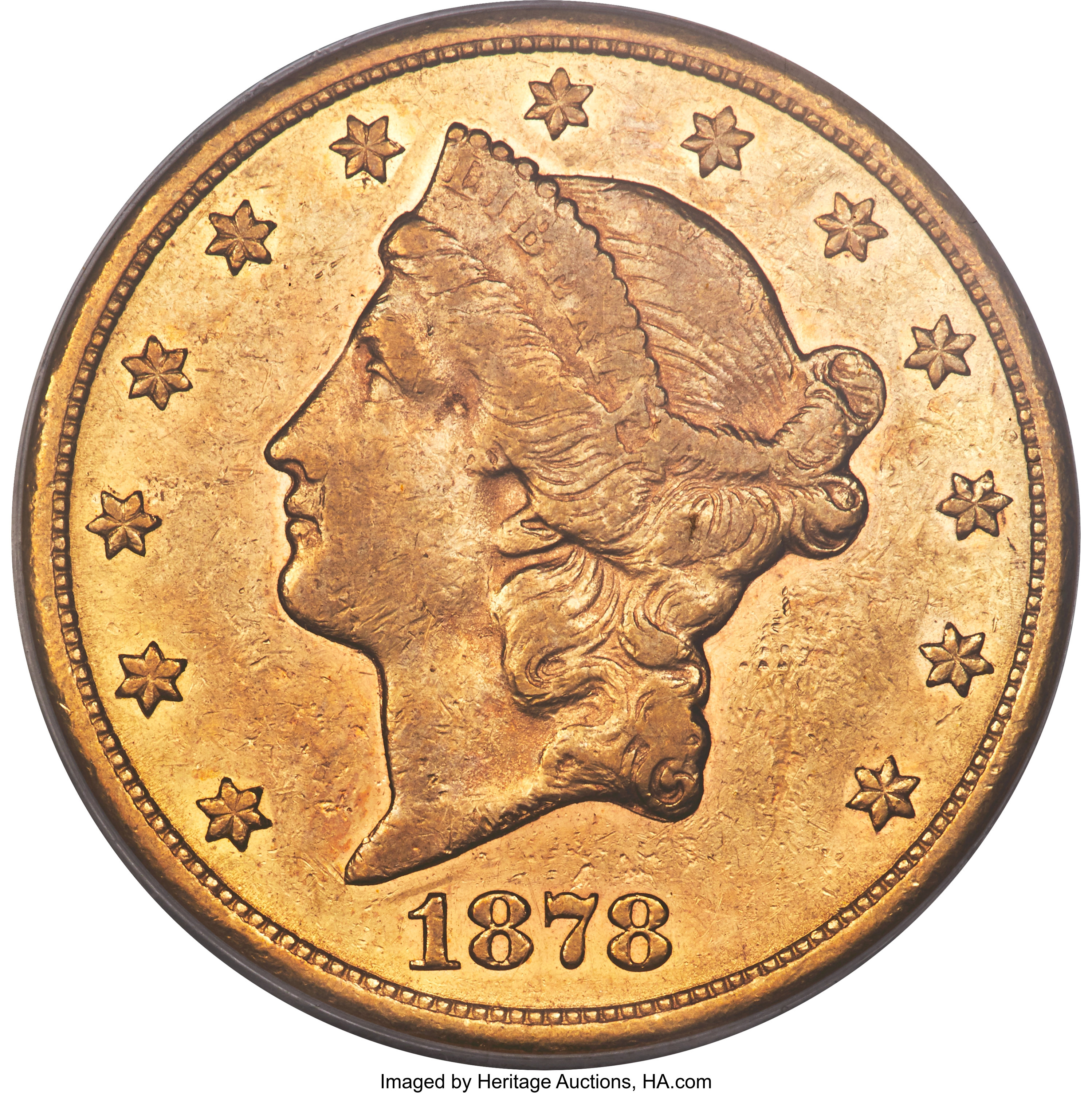 image for: 1878-CC $20 XF40 PCGS. Variety 2-B....