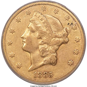 image for: 1885-CC $20 VF35 PCGS. CAC. Variety 1-A....