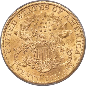 image for: 1885-CC $20 MS60 PCGS. Variety 1-A....