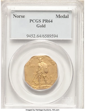 image for: 1925 Medal Norse Gold Medal PR64 PCGS....