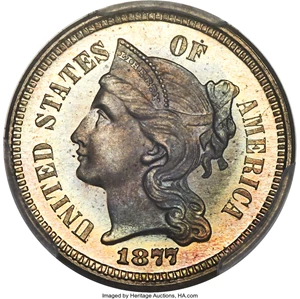 image for: 1877 3CN PR66+ PCGS....