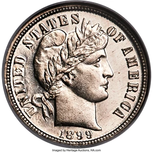 image for: 1899-O 10C MS66 Prooflike NGC....