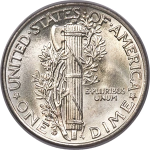 image for: 1937-D 10C MS68 Full Bands PCGS. CAC....