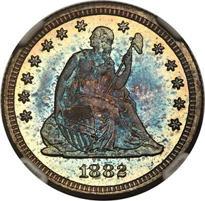 image for: 1882 25C PR67 Cameo NGC....