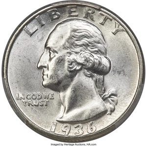 image for: 1936 25C Doubled Die Obverse, FS-101, MS66 PCGS....