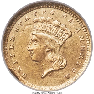 image for: 1857-C G$1 AU58 NGC. Variety 1....